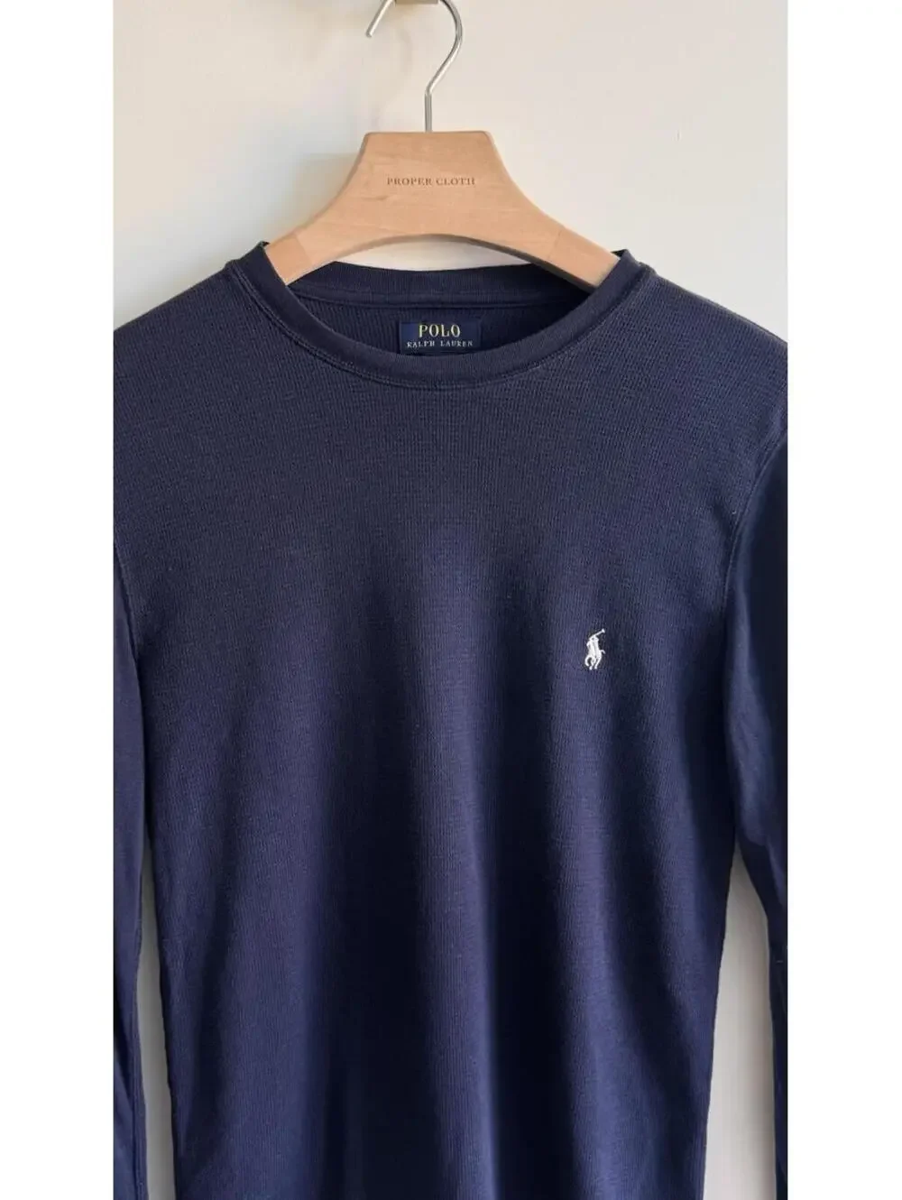 Polo Ralph Lauren Sleepwear Waffle Knit Thermal Shirt Navy Long Sleeve M